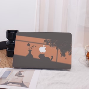 Cat and Vase Shadow All New MacBook Case Protective Case Laptop Cover For MacBook Air 13,Macbook Pro 14/15 Mac Case,Pro 16 Case 2023/2024