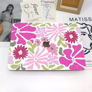 Purple Geometric Flowers MacBook Case Hard Protective Case Laptop Cover For MacBook Air 13 Macbook Pro 13 14 15 Air 13 Inch Mac Case NC0292