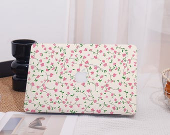 Pink Flower Vine Pattern All New MacBook Case Protective Case Laptop Cover For MacBook Air 13,Macbook Pro 14 Mac Case,Pro 16 Case 2023/2024