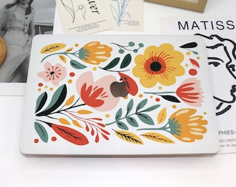 Buntes Blumen Muster MacBook Hartschale Schutzhülle Laptop Cover für MacBook Air 13 MacBook Pro 13 14 16 15 Air 13 12-Zoll Mac Case Nickelfrei