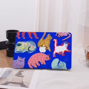 Colorful Cat Illustration All New MacBook Case Protective Case Laptop Cover For MacBook Air 13,Macbook Pro 15 Mac Case,Pro 16 Case 2023/2024