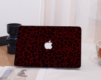 Nuova custodia protettiva per MacBook con stampa leopardata rossa, cover per laptop compatibile con MacBook Air 13/15, MacBook Pro 14/15 e MacBook Pro 16 (modelli 2023/2025).