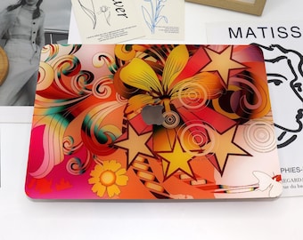 Abstract Art MacBook Case,Protective Case Laptop Cover for MacBook Air 13,Blooming Flower,Macbook Pro 13 14 16 15 Air 13,Macbook Case