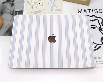Blue Rectangular Stripes MacBook Case Hard Protective Case Laptop Cover For MacBook Air 13 Macbook Pro 13 14 15 Air 13 Inch Mac Case NC0292