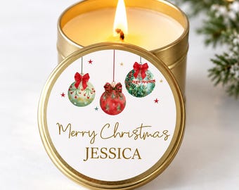Personalised Christmas Gifts, Scented Soy Christmas Candles, Christmas Party Favours, Christmas Table Decoration Favours