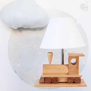 Locomotive Wooden Light | Train Light | Night Table Lamp Locomotive | Adventure Room Decoration |  Kids Room Vintage Lamp| Lamp for Boy