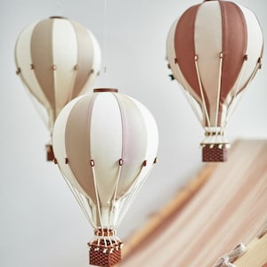 Globo Aerostático Beige - Crema Personalizado con Letra Personalizada | Decoración de pared para guardería | Regalo de baby shower | Primer cumpleaños | Bautizo