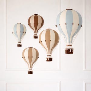 Personalisierter Heißluftballon | Wanddeko fürs Kinderzimmer | Geschenk zur Babyparty | Ballon für den ersten Geburtstag | Deckendekoration fürs Babyzimmer