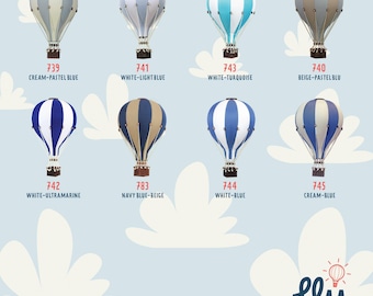 Mongolfiera | Decorazione murale per la cameretta dei bambini | Regalo per baby shower | Palloncino per la festa del primo compleanno | Decorazione da soffitto per la cameretta dei bambini