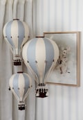 Hot Air Balloon Pastel Blue - Cream Personalized with Custom Letter | Nursery Wall Decor | Baby Shower Gift | First Birthday | Christening