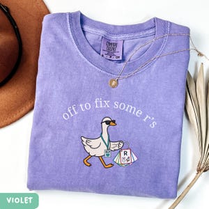 Comfort Colors® Funny Goose Speech Therapy Shirt, Off to Fix Some R's SLP Tee, Speech Language Pathologist Gift, Cute Speechie Top SLPA
