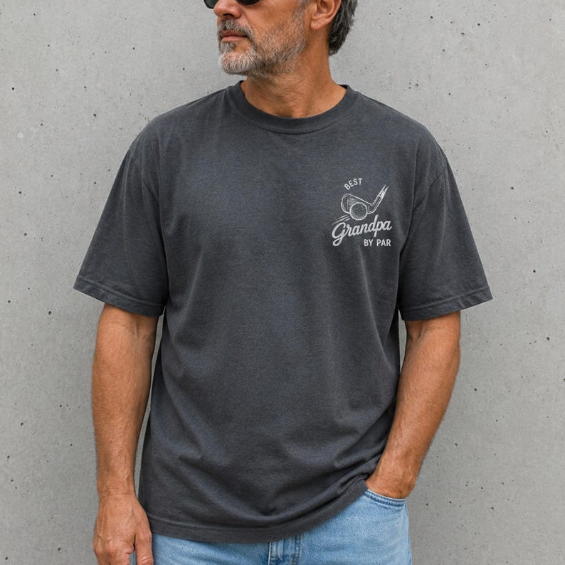 Best Grandpa By Par Comfort Colors Shirt, Golf Lover Grandpa Tee, Golf Grandpa Gift From Grandkids, Grandpa Birthday Golf Gift image 10