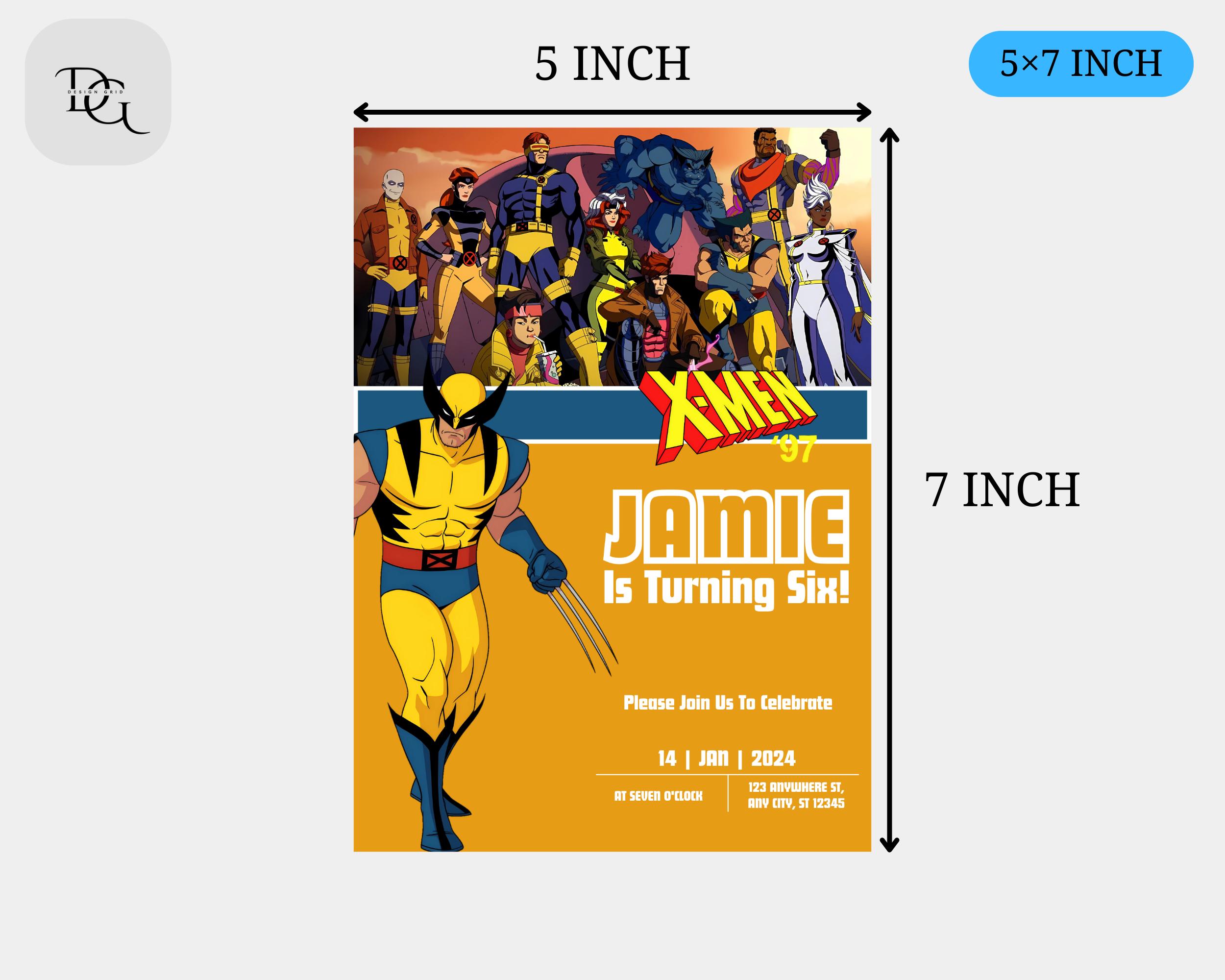 Birthday Invitation X-men Wolverine Editable Template Digital Party ...