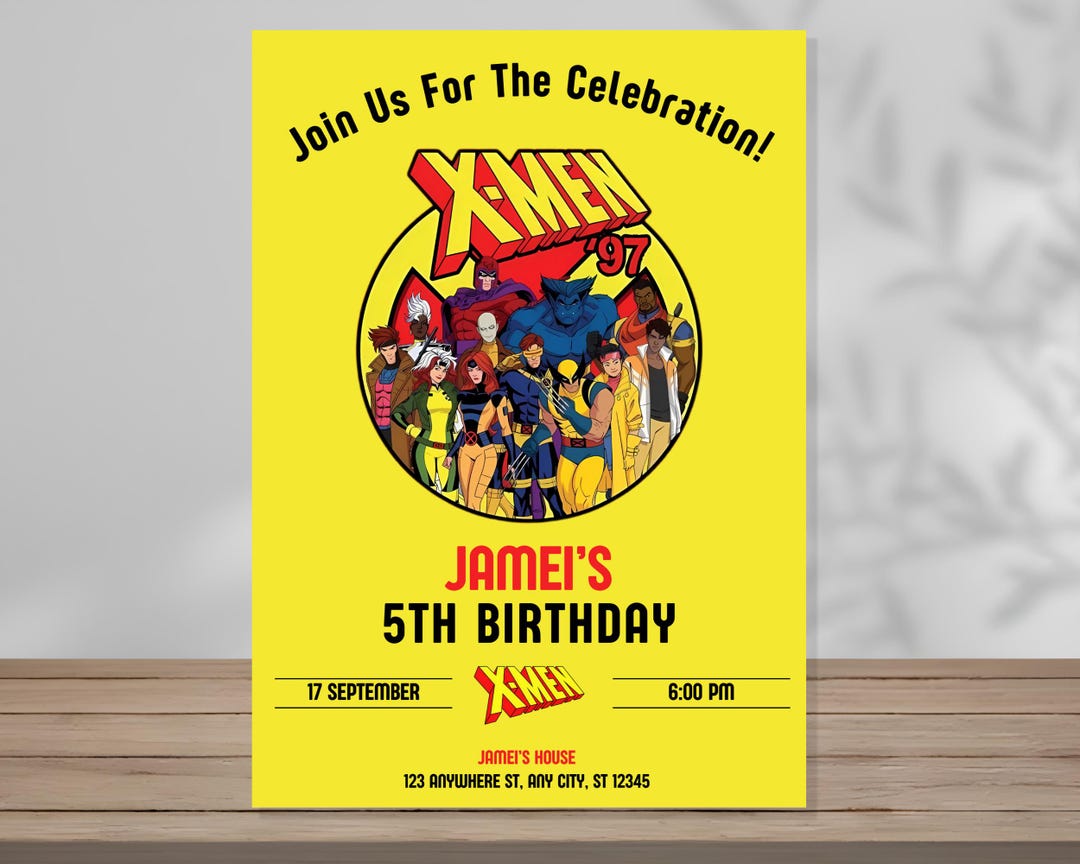 Birthday Invitation Xmen Wolverine Editable Template Digital Party