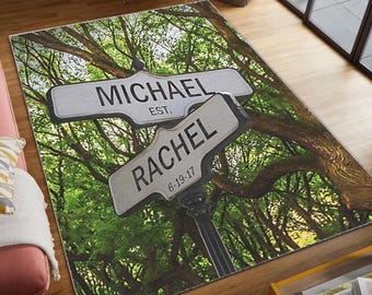 Benutzerdefinierte Straßenschild Teppich: Personalisierte rutschfeste Bodenmatte