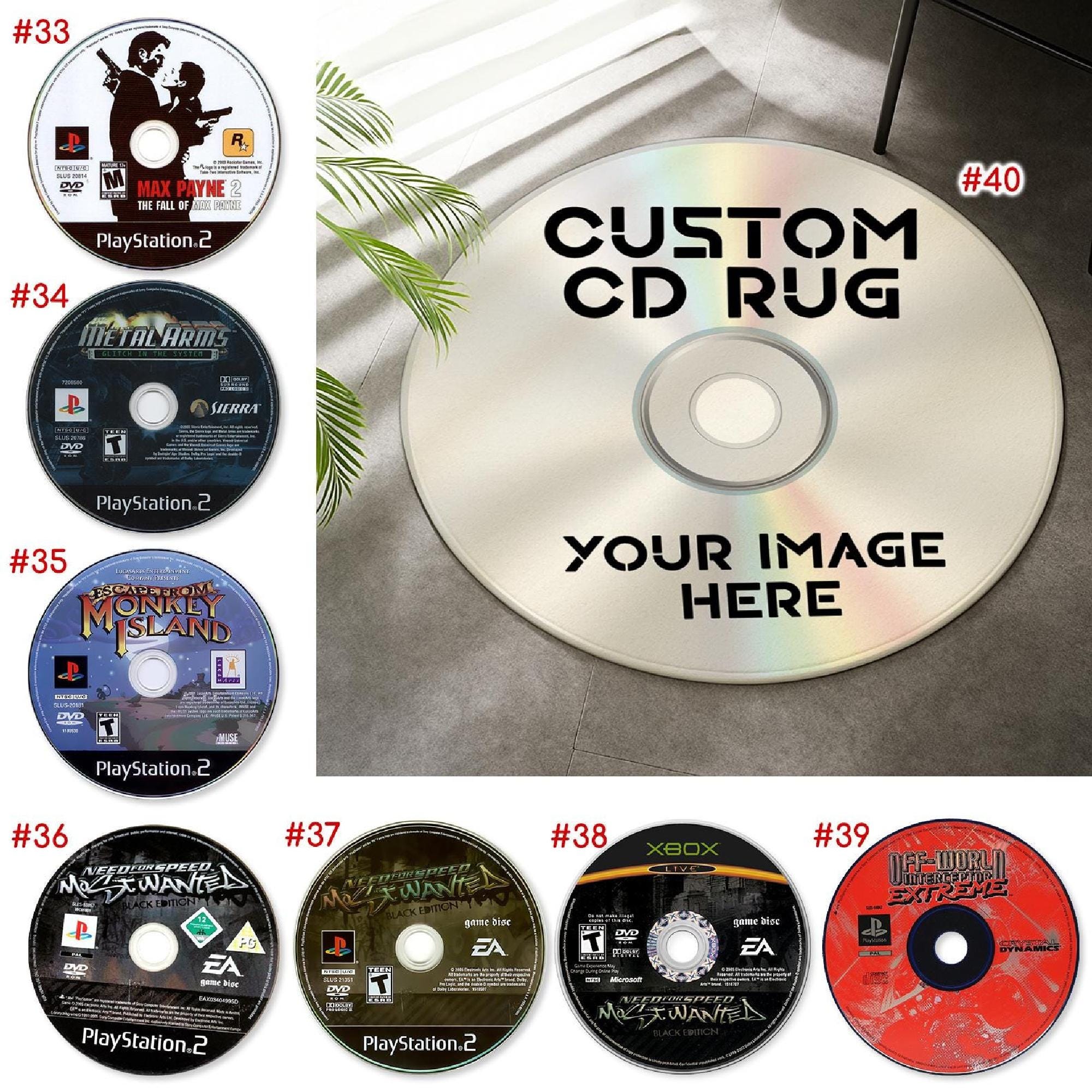 Gamecube Cd Rug Personalized Game Disc Carpet, Playstation CD Rug, Custom Round Rug ...