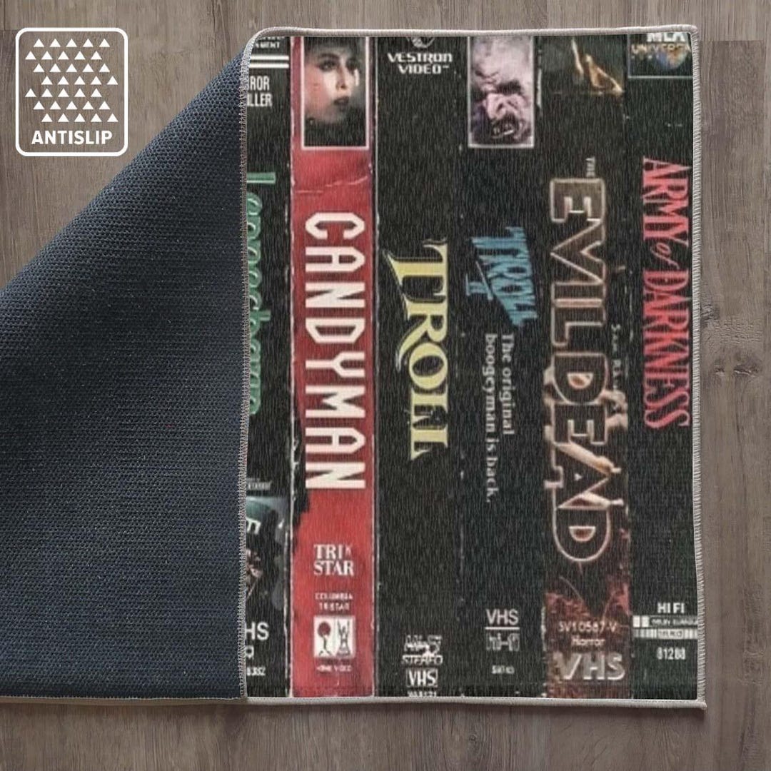 Horror Movie VHS Rug, Retro Scary Movie Decor, Spooky Horror Fan Gift ...