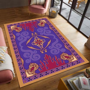 Aladdin&#39;s Magical Carpet, Washable Rug Gift for Movie Lovers, Non Slip Area Rug, Custom Personalized Gift, Movie Memorabilia Gift Magic Rug