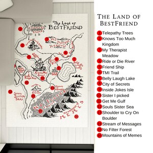 Lustiger Bester Freund-Teppich, Freundschaftskarte Teppich, individuelles Geschenk für Bestie, Einzigartiges BFF Zimmerdekor, personalisierter Kartenteppich, niedlicher Akzentteppich