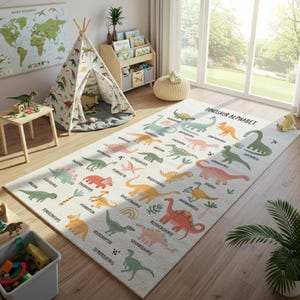 Montessori Dinosaur Learning Rug for Kids Room, Soft Quiet Area Alphabet Carpet for Toddler Floor Play, Preschool Dino Mat Decor, montessori dino rug, learning floor mat, soft abc carpet, dinosaur play mat, toddler montessori rug, quiet play rug, baby floor alphabet, preschool dino mat, pastel kids rug, machine washable rug, montessori kids decor, toddler dino carpet, educational dino rug, soft learning rug, calming nursery rug, montessori play mat, abc dinosaur carpet, alphabet dinosaur rug