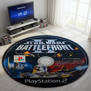 Game Disc Rug, Custom Xbox Bedroom Mat, Personalized CD Rug, Retro Game Collector Rug