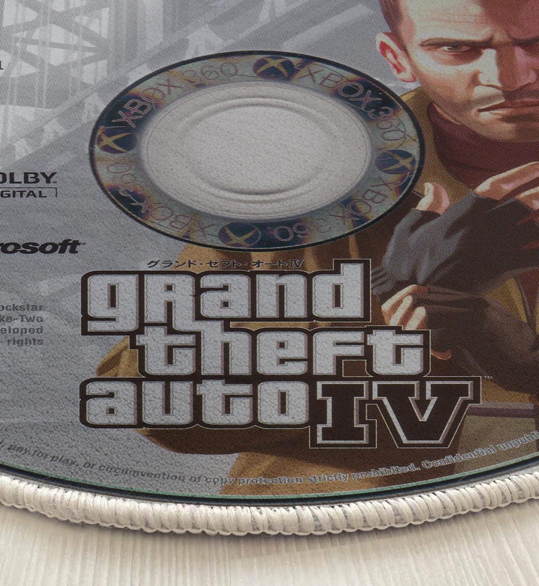 Grand Theft Auto IV Rug, Xbox 360 Game Disc Carpet, Soft Round Gamer ...