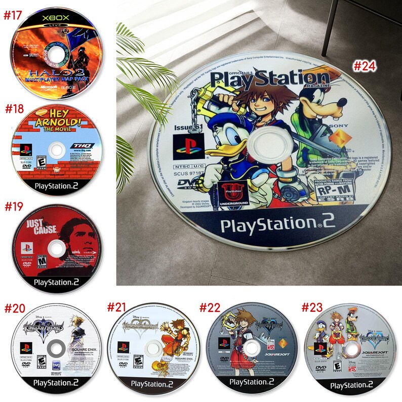 Personalized Game Disc Carpet, Playstation CD Rug, Custom Round Rug ...