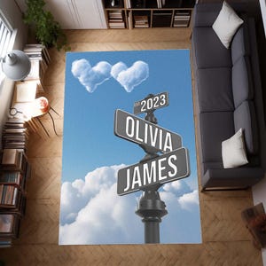 Benutzerdefinierte Teppich Straßenschild Design: Personalisierter Himmel Thema Teppich, waschbarer rutschfester Teppich