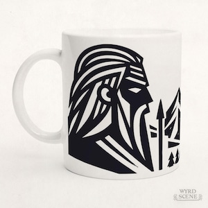 ODIN & THE FJORD // Ceramic Mug // Norse Mythology Viking Folklore Pagan Coffee Cup Gift