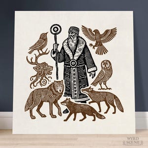 THE SPIRIT ANIMALS // Art Print // Pagan Folk Art Illustration