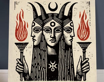DIE DUNKLE GÖTTIN // Kunstdruck // Hekate Illustration