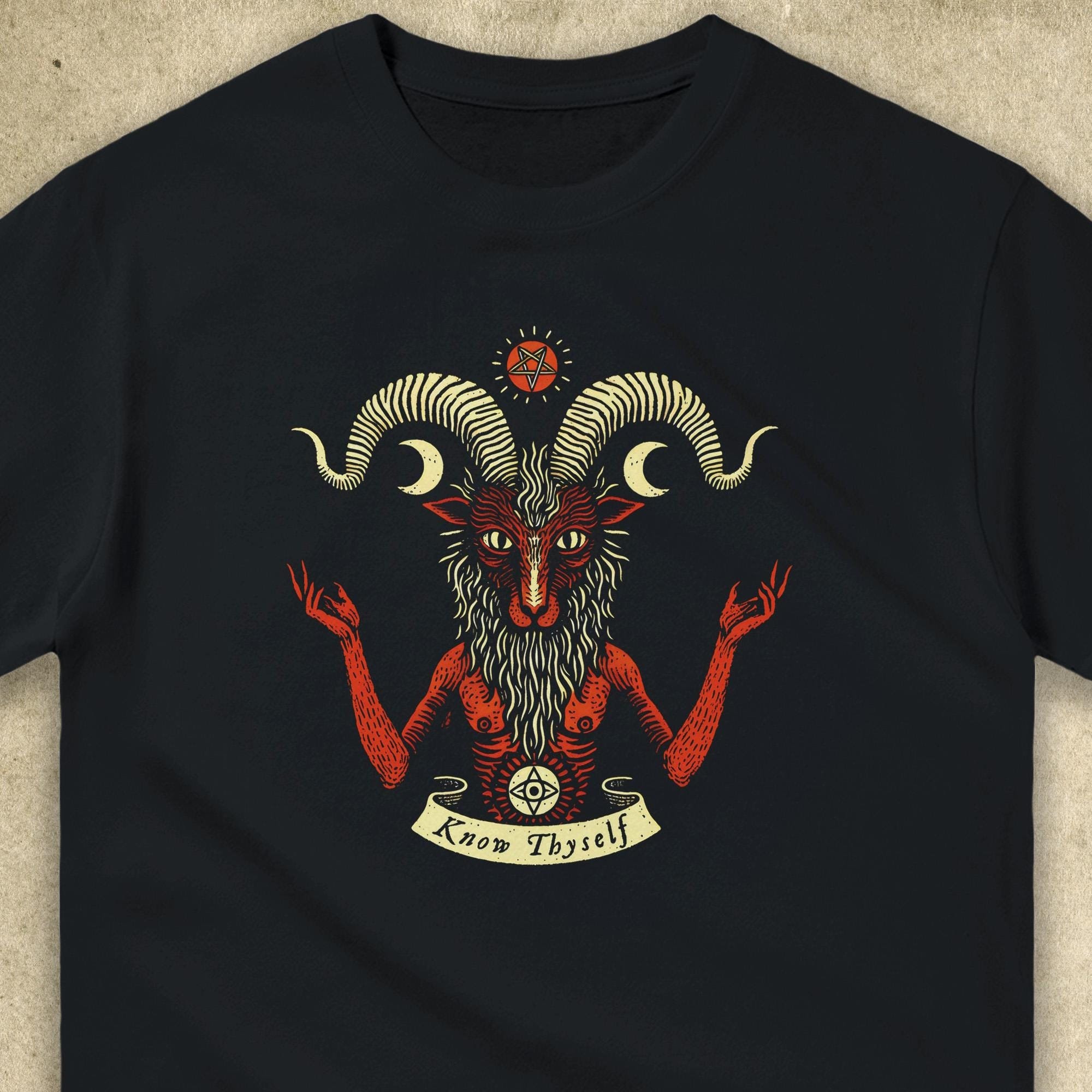KNOW THYSELF // T-Shirt // Baphomet, Occult, Chaos Magic, Spiritual Alchemy