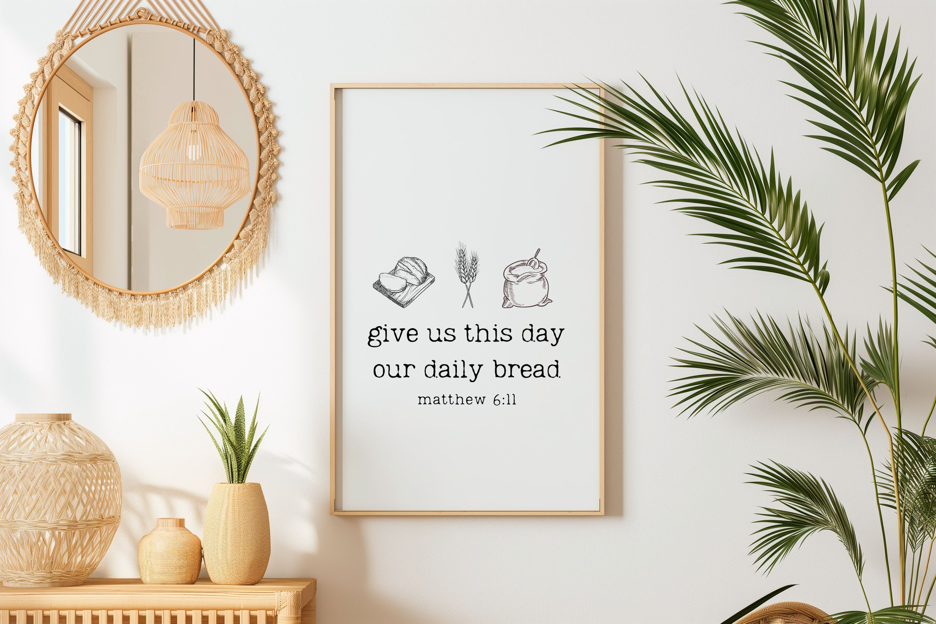 Give Us This Day Our Daily Bread Wall Decor, Matthew 6:11 Bible Verse ...