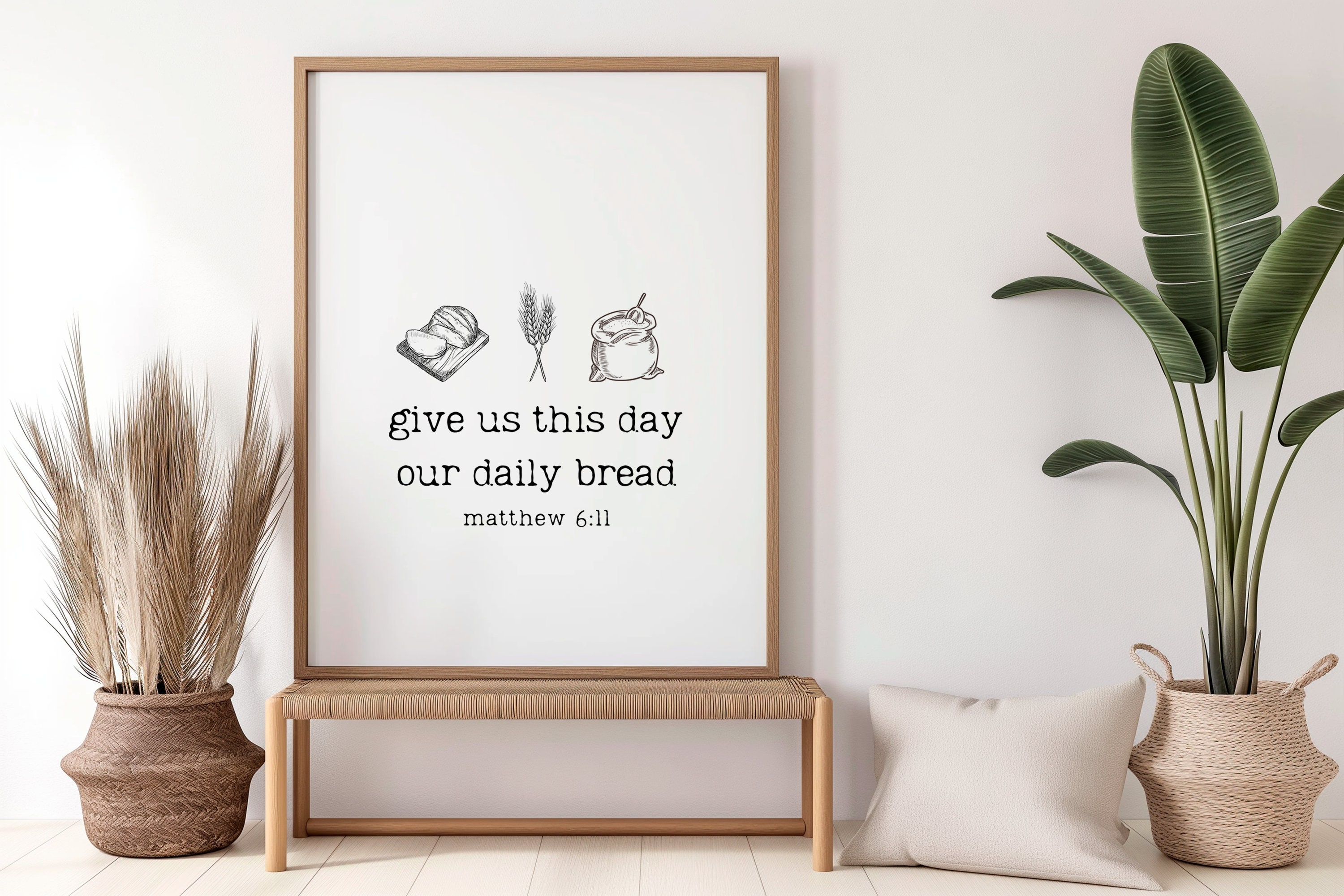 Give Us This Day Our Daily Bread Wall Decor, Matthew 6:11 Bible Verse ...