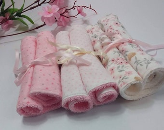 set of 3 burp cloths, burpee, burp rag, pink burp cloths, infant girls, baby burp cloths, shower gift, welcome baby gift