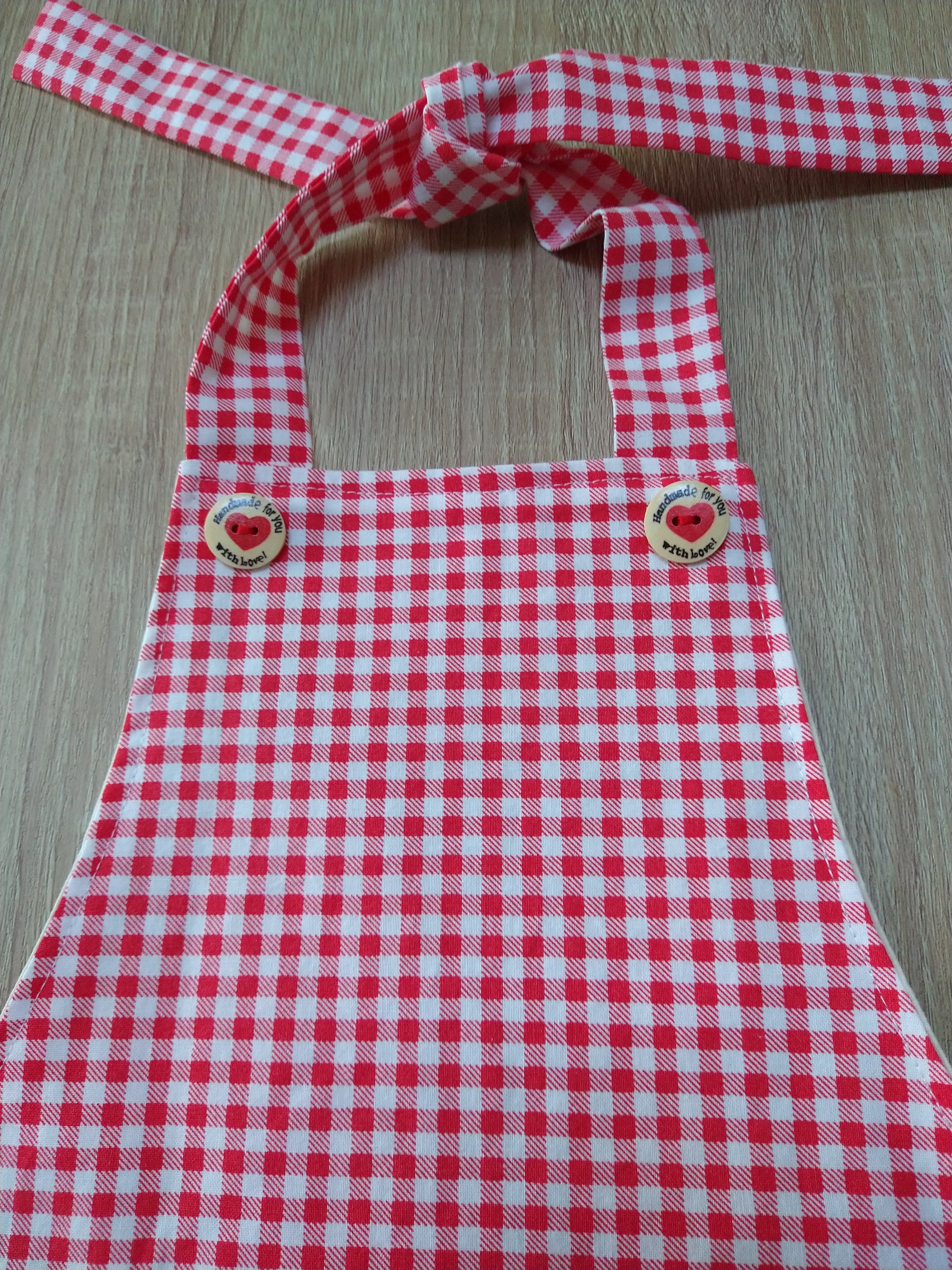 Nylon Childrens Art Apron, Red Apron for kids, Painting Apron for child, kids  play apron, Girls Apron red color, child size apron