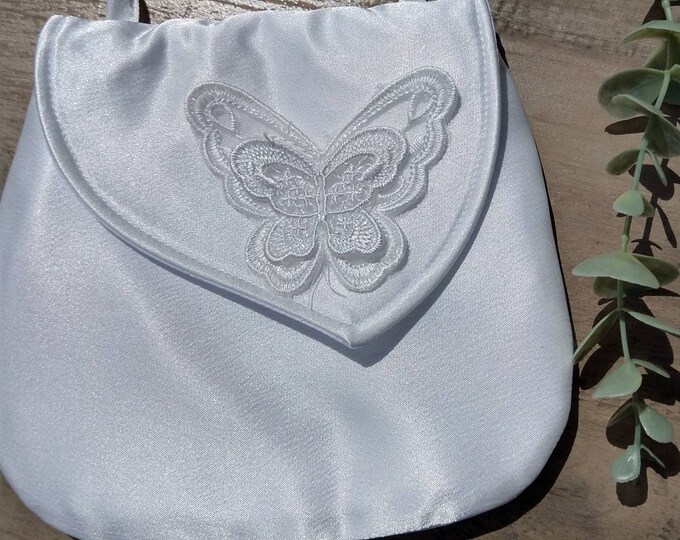 Ivory satin communion purse main image 0