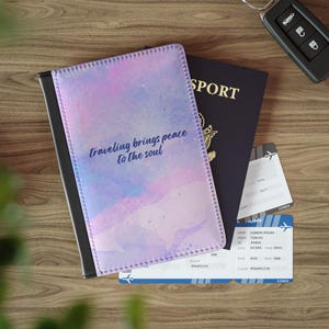Personalized RFID Blocking Passport Cover: Faux Leather Travel Wallet