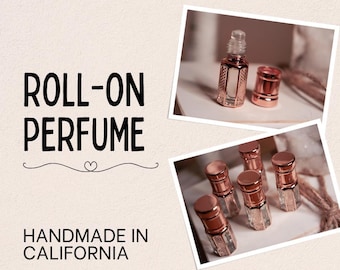 Roll On Perfume, Pocket Perfume, Mini Perfume Bottles, Strong Perfume, Essential Oil Rollers, Gift for Her, Strong Scents, Handmade Gift