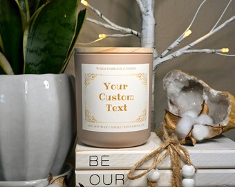 Soy Wax Candle, Custom Text Candle, 8oz, 12oz, 16oz, 20oz