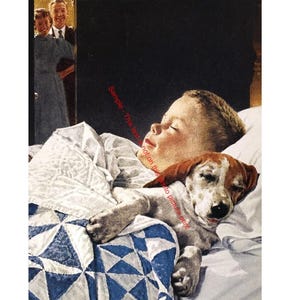 Norman Rockwell Boy With Dog - Etsy