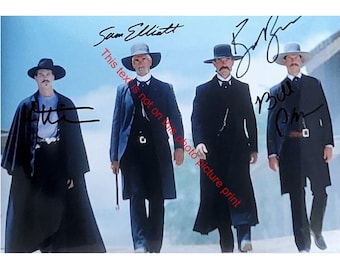 Tombstone Autograph Tombstone Signed Photo Val Kilmer Bill Paxton Sam Elliott Signed Print Cast Celebrity Collectible Movie Star Image E372