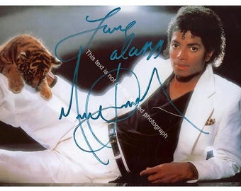Michael Jackson Signed Photo Billie Jean Autograph Picture  King of Pop Music Memorabilia HD112