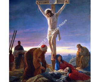 Jesus Christ On The Cross Christian Catholic Religious Art 5X7 8X10 & 8.5x11 inch Photo Picture Print E434