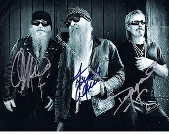 ZZ Top Signed Band Photo 5x7 8x10  Billy Gibbons Dusty Hill Frank Beard Autograph Picture  Classic Rock Music - Free Shipping HD123