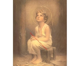 Jesus as a Child Destiny Young Boy Jesus Christ Print Picture Baby Jesus Innocence Christian Catholic Religious Art Image E437