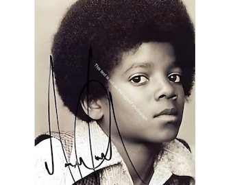 Young Michael Jackson Signed Photo 5x7, 8x10 Jackson 5 Era Autograph Picture  King of Pop Music HD113