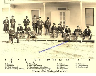 The Gathering 1883, Doc Holliday, Wyatt Earp, Butch Cassidy, Sundance Kid, Wild West, Unique Victorian Photo Antique Picture Poster Pic 81C