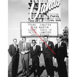 Rat Pack, Frank Sinatra, Dean Martin, Sammy Davis, Peter Lawford Joey Bishop Famous Las Vegas Strip Photo Picture Poster Celebrity Print 70C