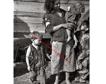Tiempos difíciles Madre rural Época de la Gran Depresión 1936 Tennessee Fotografía antigua Impresión fotográfica Póster Fotografía antigua en blanco y negro 9981